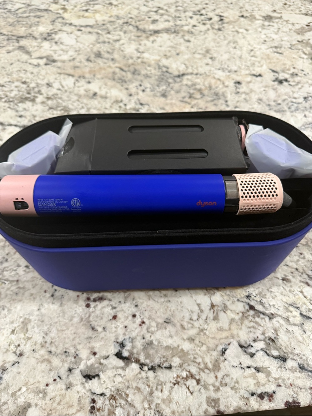 Dyson Blue and Pink Cordless Styling Wand with Matching Carry Case